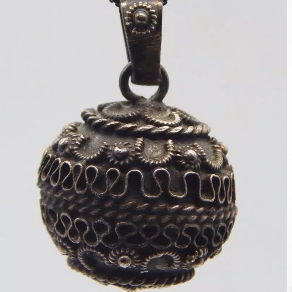 VTG Sterling Silver Mexico Eternal Curve Ethnic Harmony Ball Chime